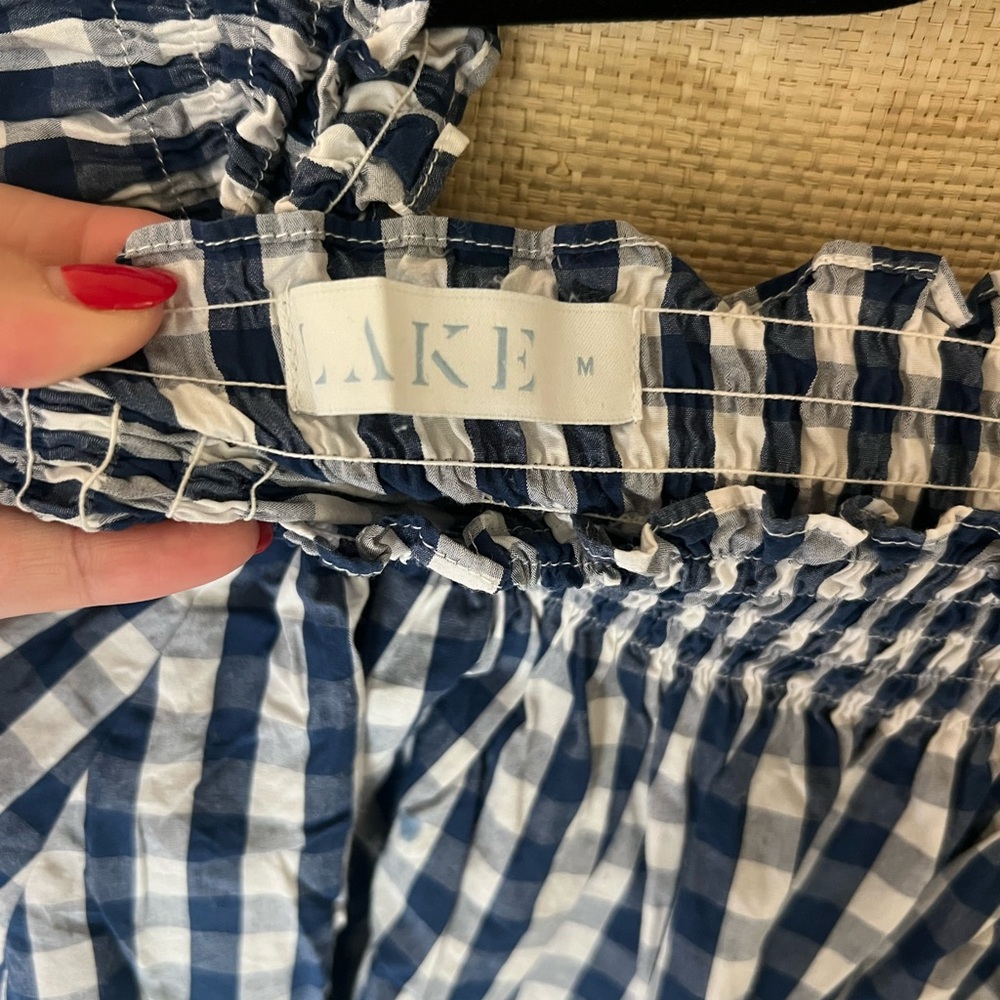 LAKE PAJAMAS Blue Gingham Dress - Picture 2 of 4
